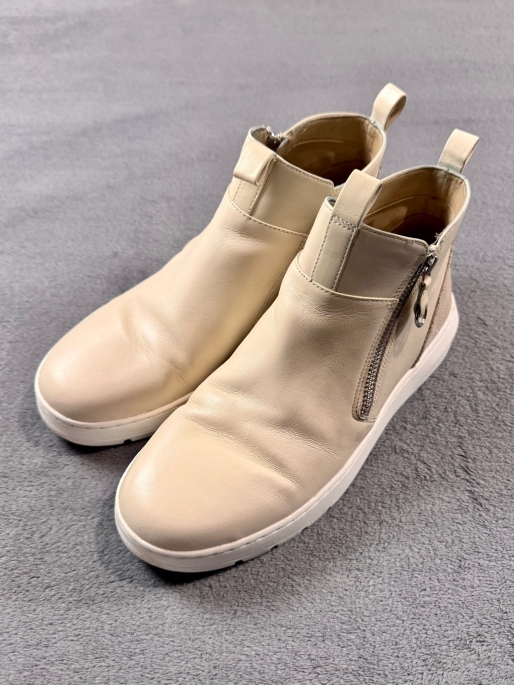 Vionic Brinkley Cream Booties/High-Top Sneakers- Napa Lizard